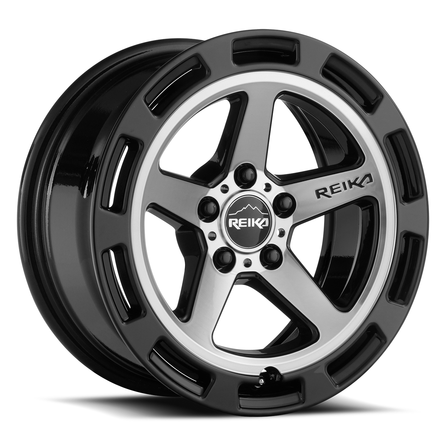 Reika Teton R20 15x7" 5x100mm 56.1mm CB +15mm Black Machined Face