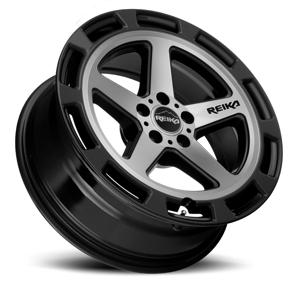 Reika Teton R20 17x7" 5x100mm 65.1mm CB +15mm Black Machined Face