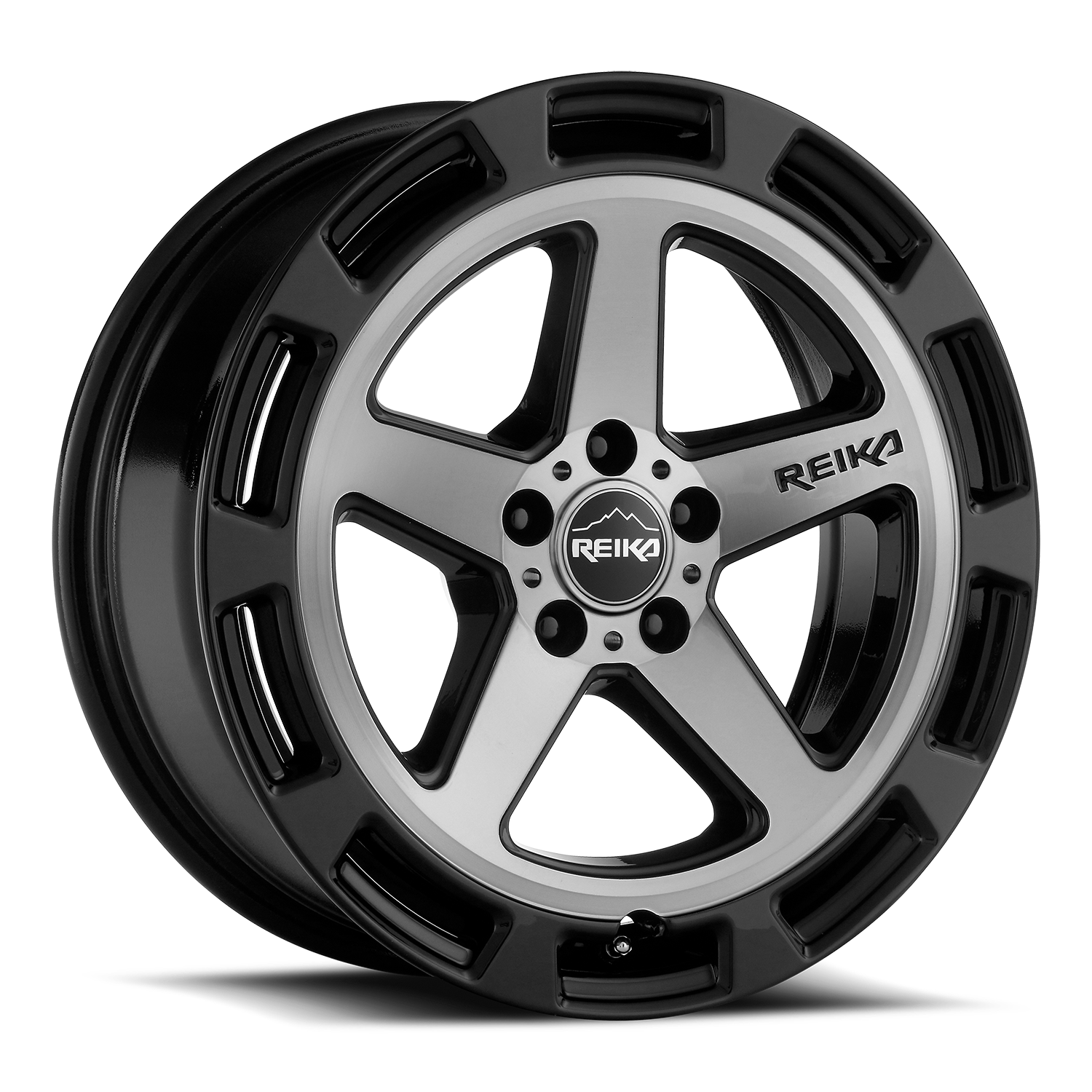 Reika Teton R20 GBM 17x8 +38 5x114.3mm 65.1mm Black Machined Face