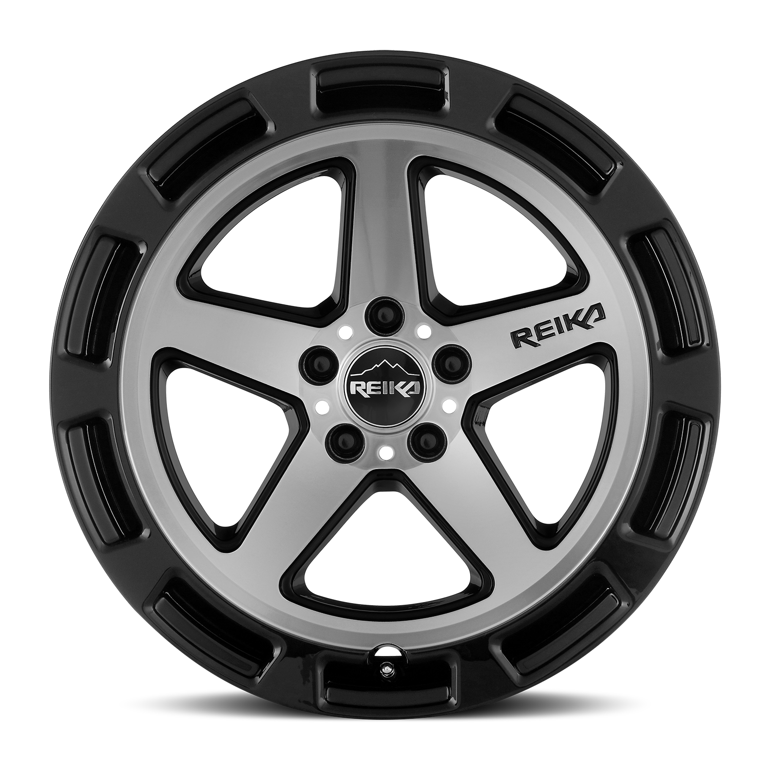 Reika Teton R20 GBM 17x8 +38 5x114.3mm 65.1mm Black Machined Face