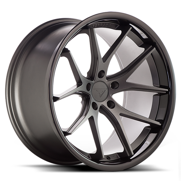 Ferrada Wheels FR2 Matte Black / Gloss Black Lip 20x11.5 5x112 ET30 66.56 Super Deep Concavity