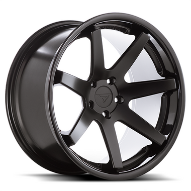 Ferrada Wheels FR1 Matte Black / Gloss Black Lip 22x9 5x112 ET30 66.56 Mid Concavity