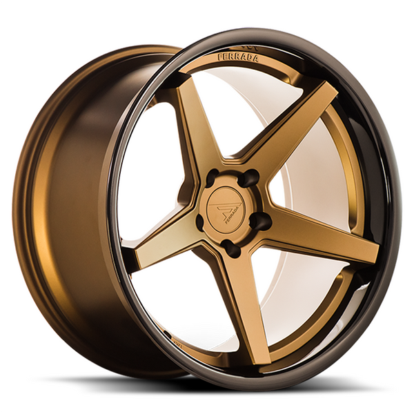 Ferrada Wheels FR3 Matte Bronze / Gloss Black Lip 22x9 5x108 ET40 63.5 Mid Concavity