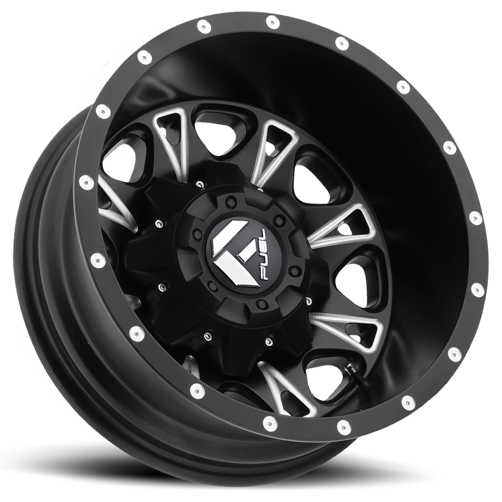Fuel Throttle Dually 17x6.5" 8x200mm 142mm CB -129mm Black Milled