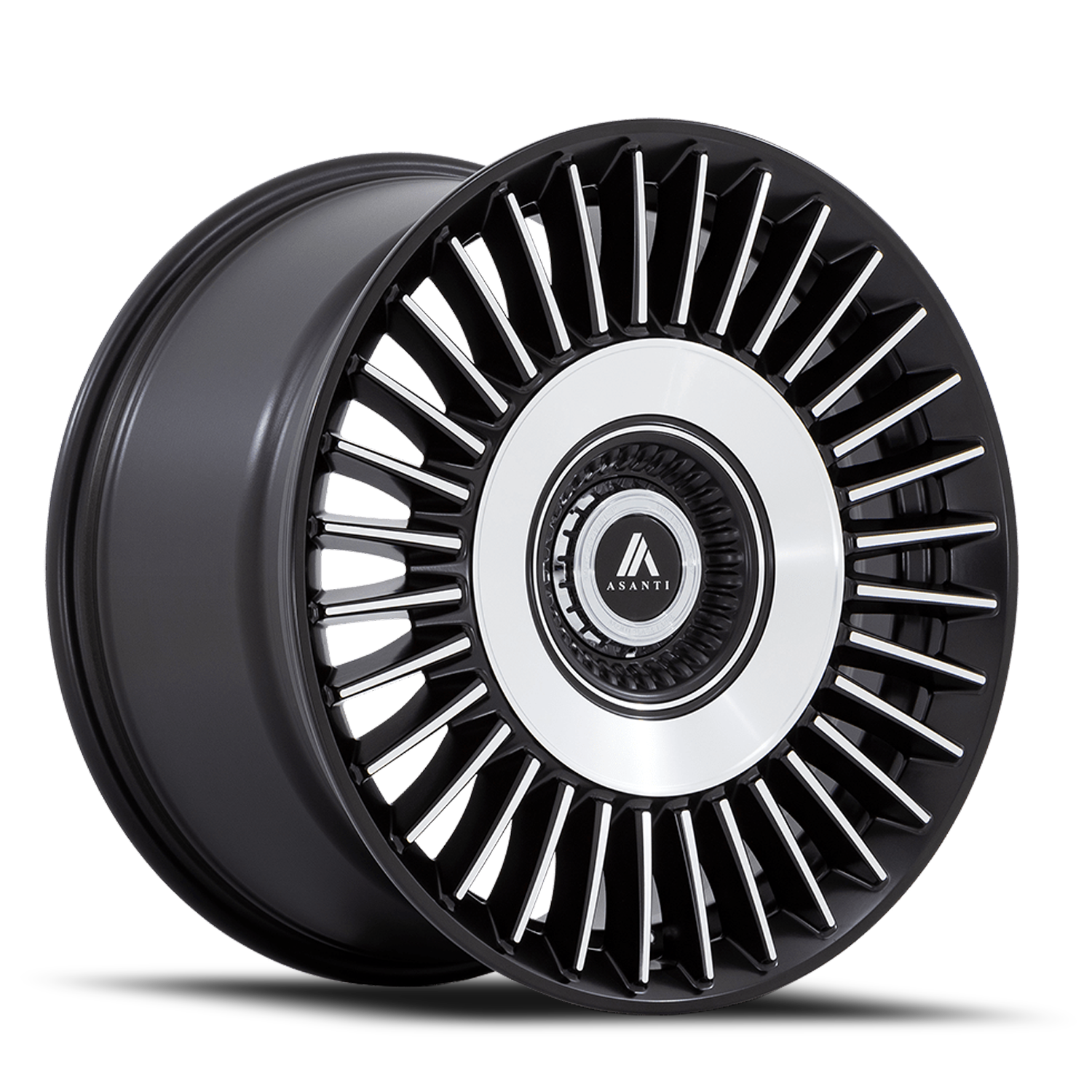 Asanti Black Label Tiara 22x9" 5x115mm 74.1mm CB +15mm Satin Black Bright Machined Face