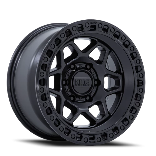 KMC Torx 17x8.5" 6x139.7mm 106.1mm CB 0mm Matte Black Gloss Black Lip