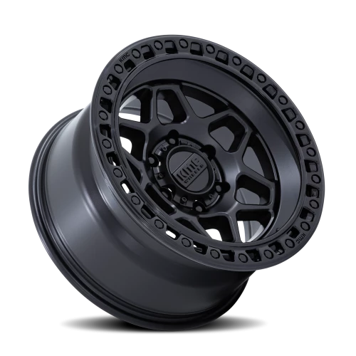 KMC Torx 17x9" 6x139.7mm 106.1mm CB -12mm Matte Black Gloss Black Lip