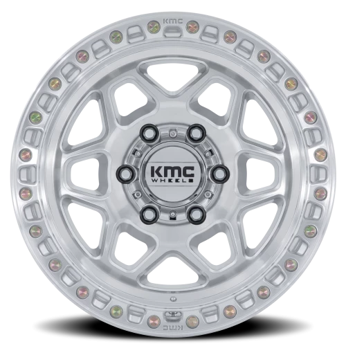 KMC Torx 17x8.5" 6x135mm 87.1mm CB 0mm Gloss Silver Machined Face