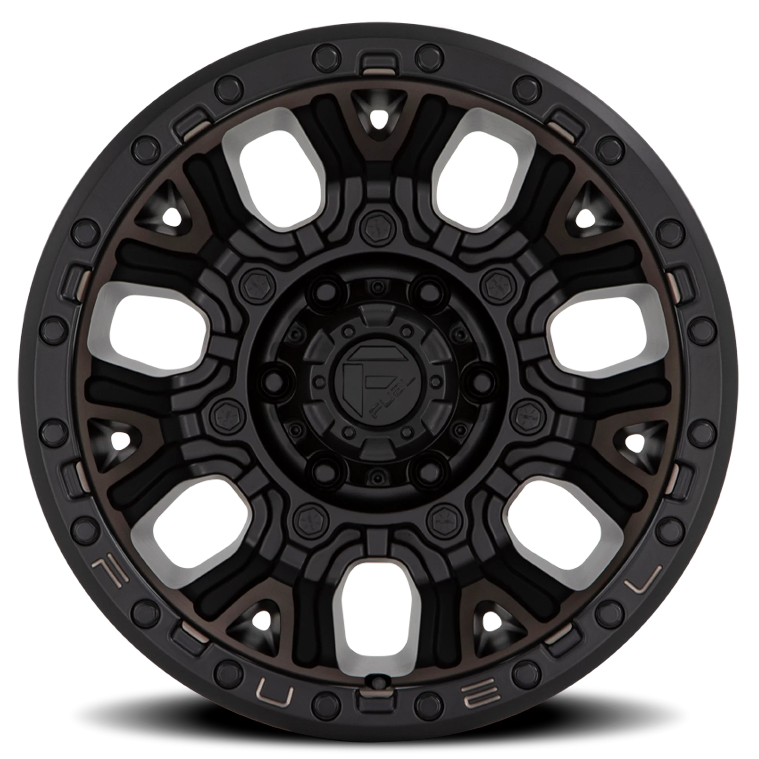 Fuel Traction 17x9" 6x139.7mm 106.1mm CB +1mm Matte Black Double Dark Tint