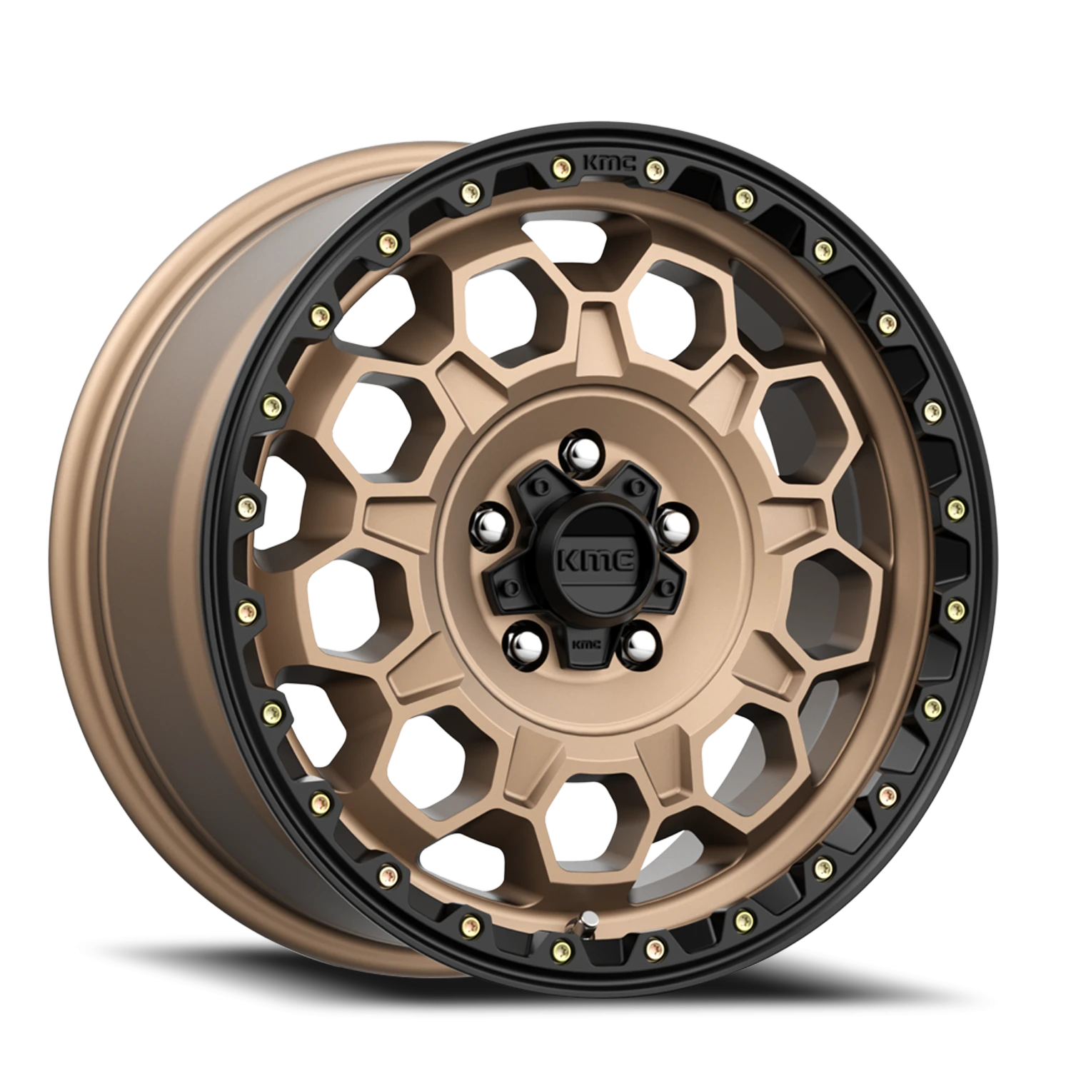 KMC Trek 17x8" 5x107.95mm 72.56mm CB +38mm Matte Bronze Black Lip