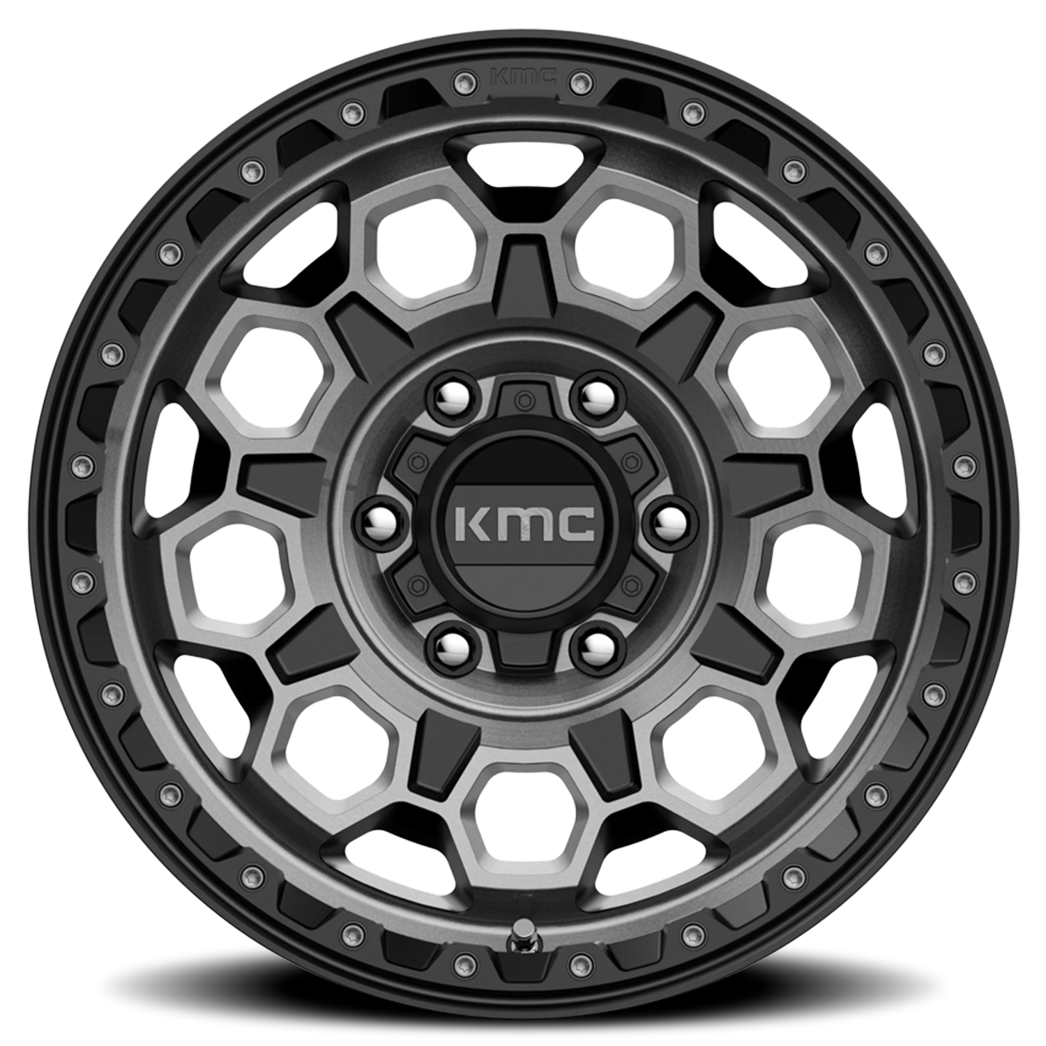 KMC Trek 17x8" 5x114.3mm 72.56mm CB +35mm Satin Black Gray Tint