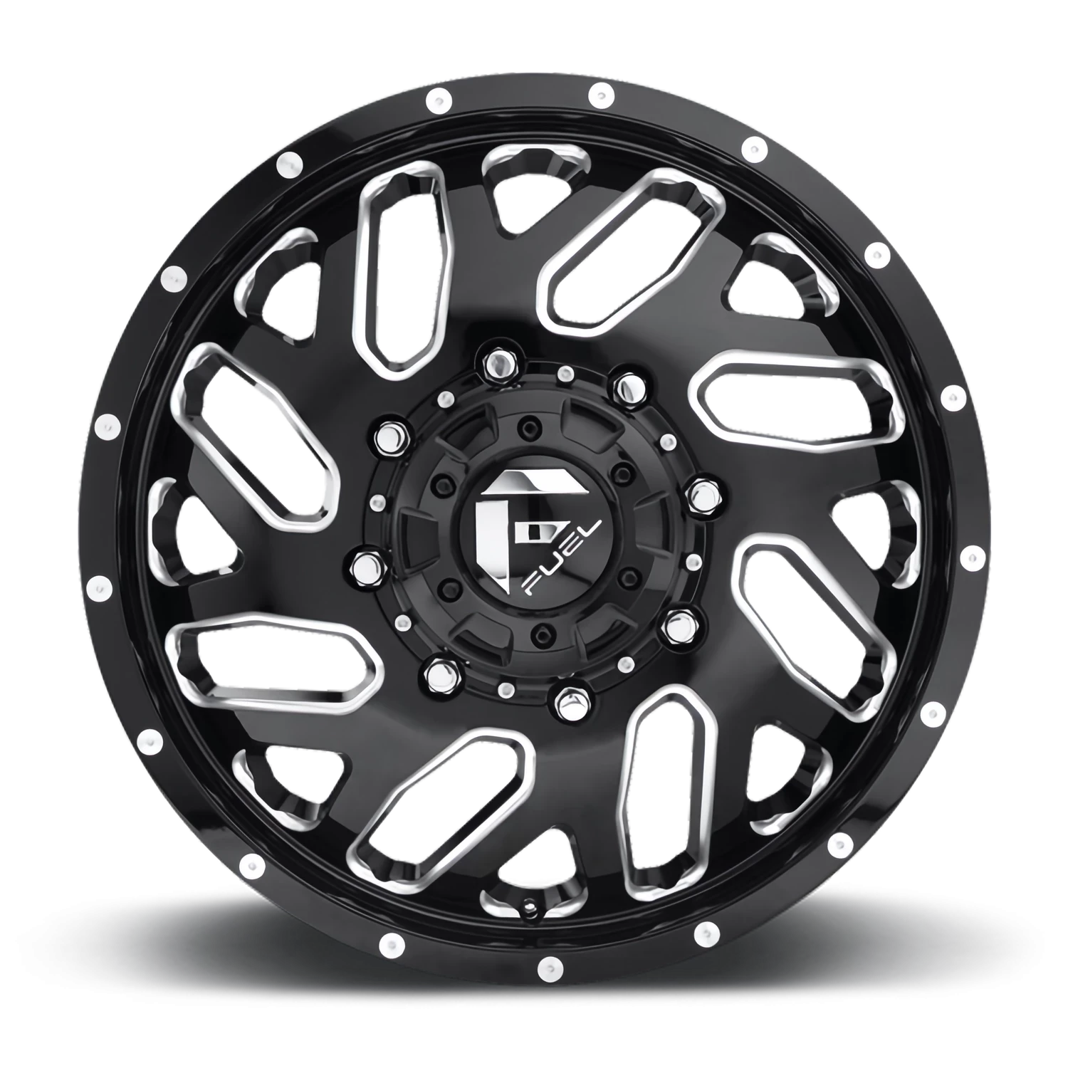 Fuel Triton Dually 20x8.25" 8x200mm 142mm CB +105mm Gloss Black Milled