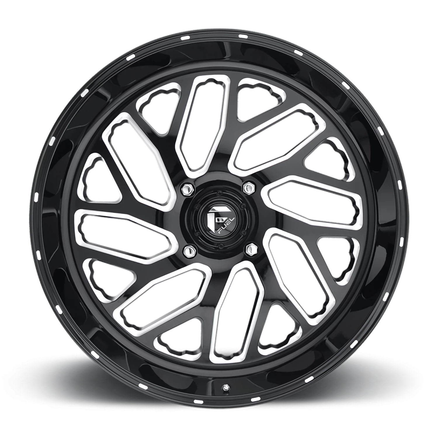 Fuel Triton UTV 24x7" 4x156mm 132mm CB +13mm Gloss Black Milled