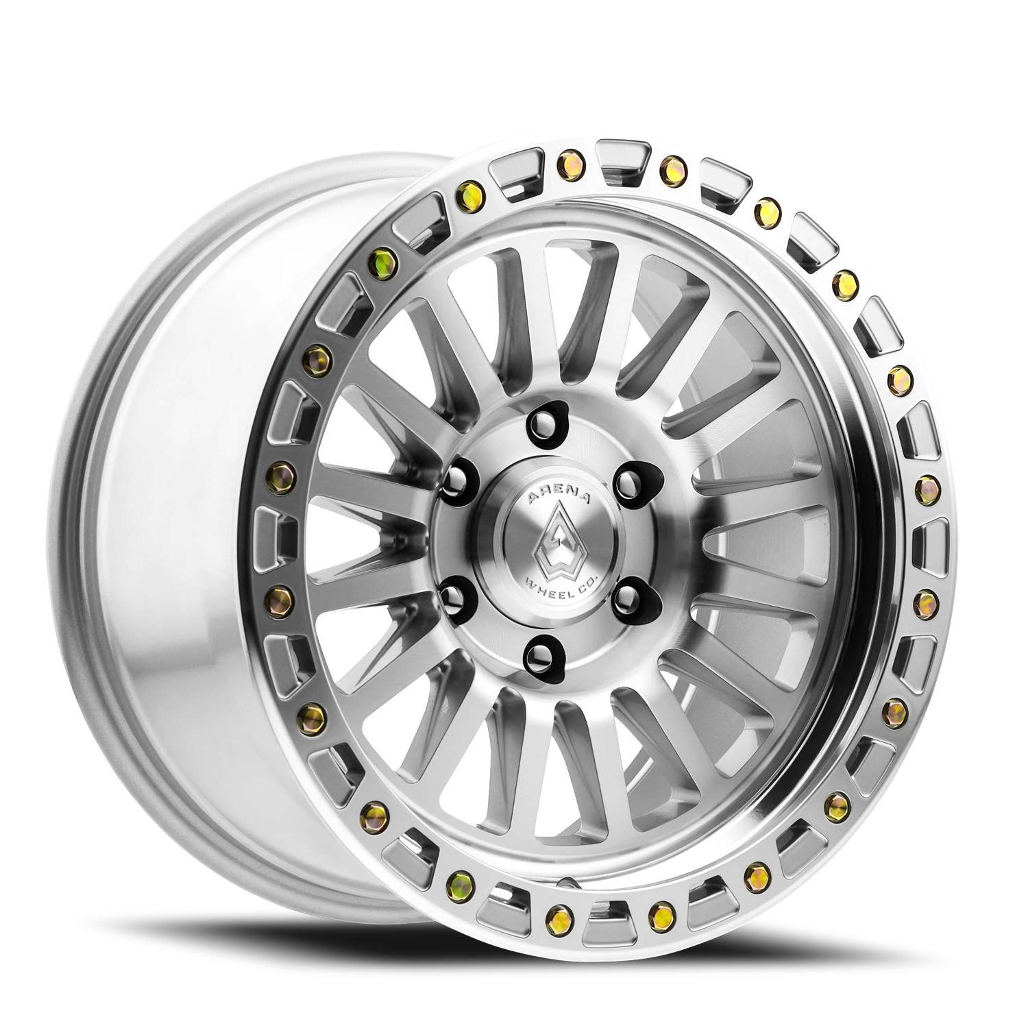 Arena Trophy 17x9" 6x135mm 87.12mm CB -12mm Machined Bright Machined Zinc Bolts
