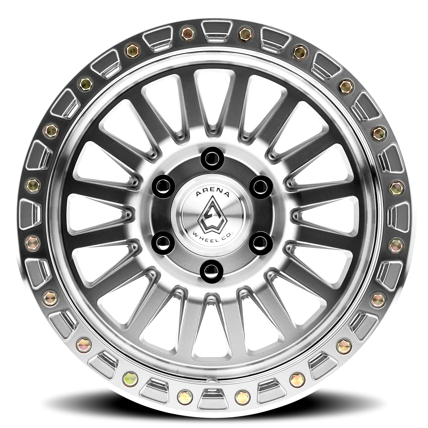 Arena Trophy 17x9" 6x135mm 87.12mm CB +1mm Machined Bright Machined Zinc Bolts