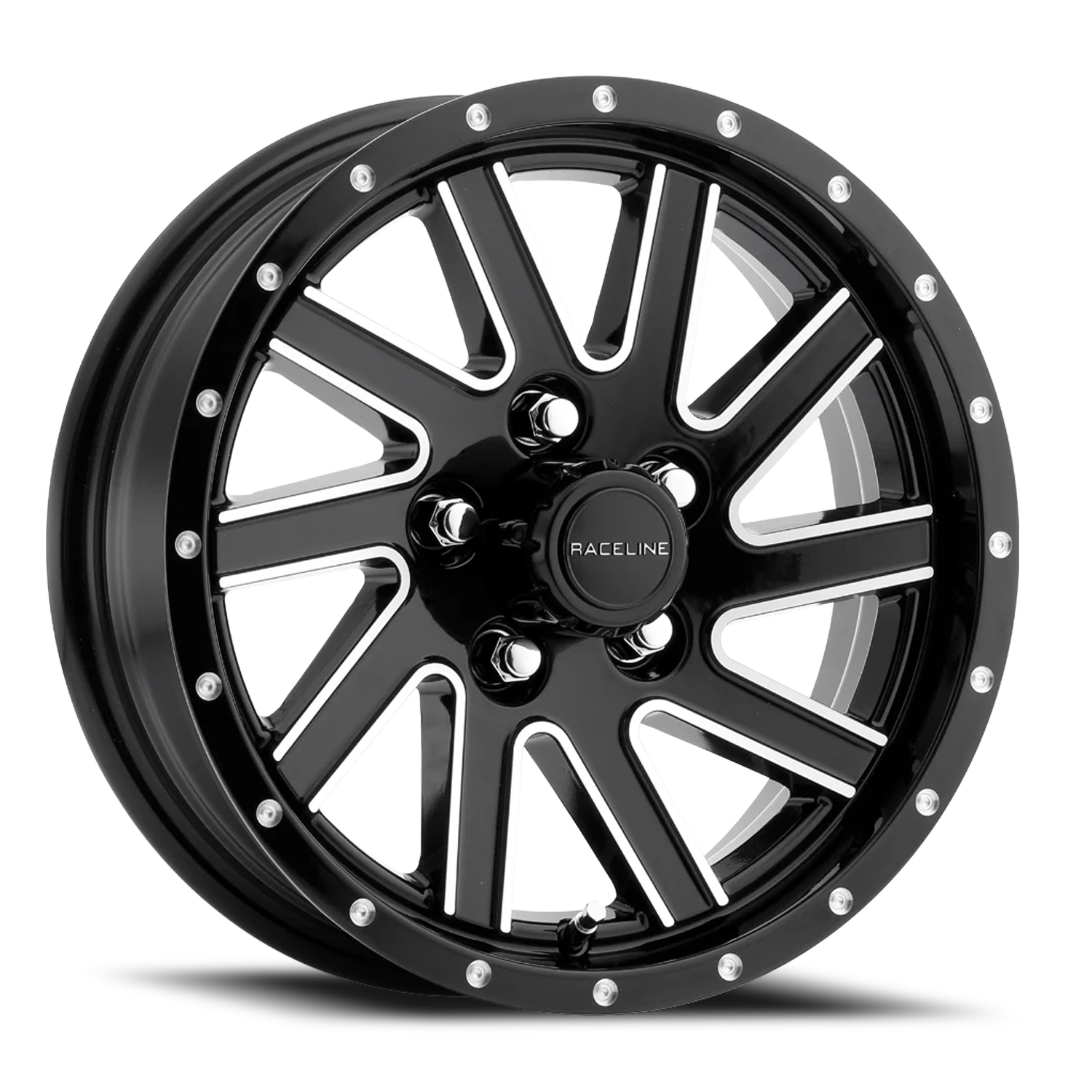 Raceline Twisted Trailer 15x5" 5x114.3mm 81.03mm CB 0mm Gloss Black Machined