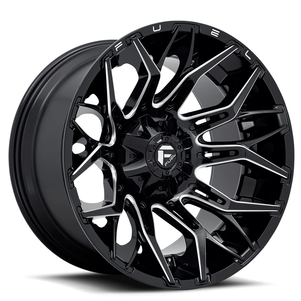 Fuel Twitch 22x12" 6x135mm 106.1mm CB -44mm Gloss Black Milled