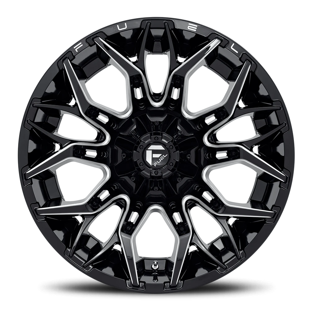 Fuel Twitch 22x12" 6x135mm 106.1mm CB -44mm Gloss Black Milled