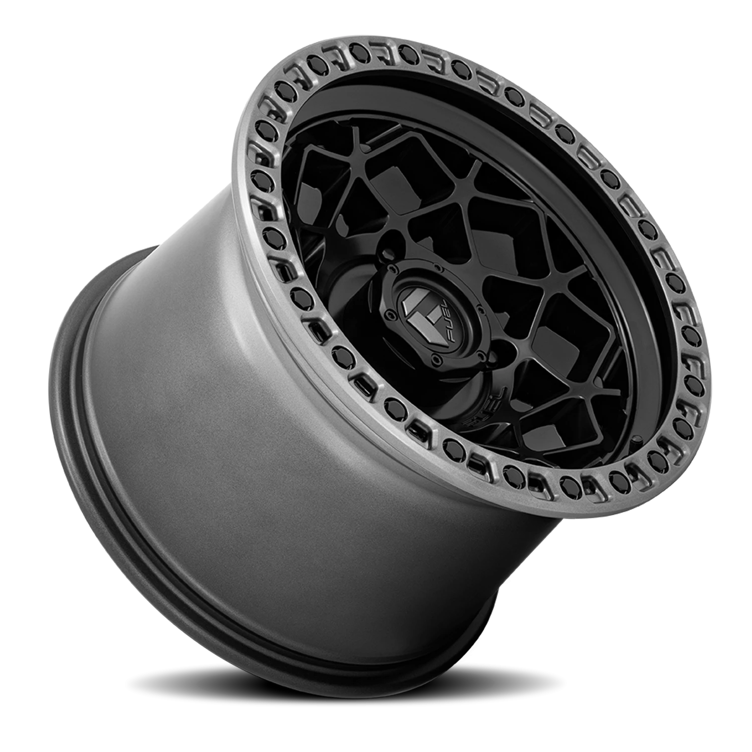 Fuel Unit UTV 15x7" 4x137mm 110.1mm CB +10mm Matte Black Gunmetal Ring
