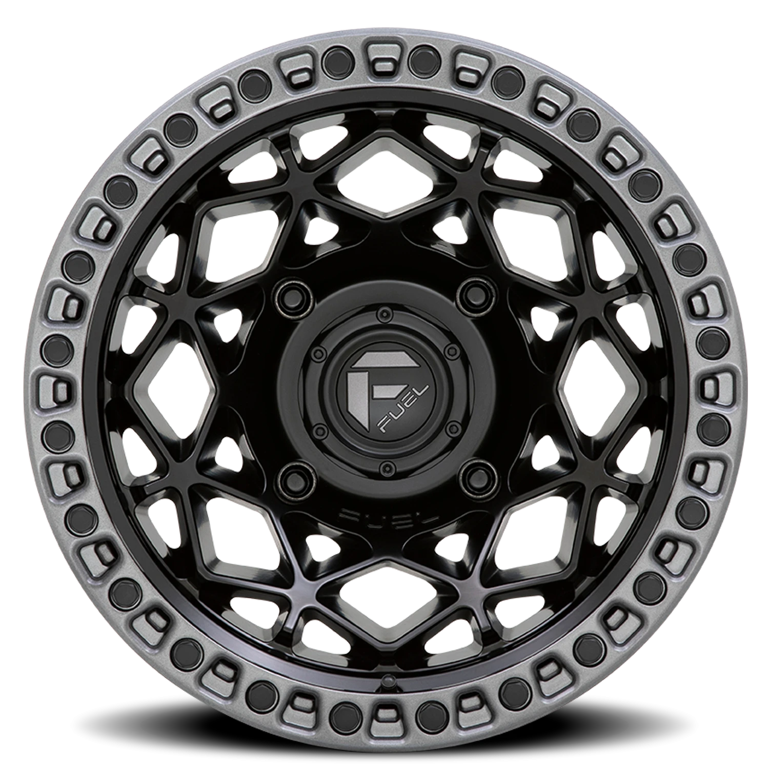 Fuel Unit UTV 15x7" 4x137mm 110.1mm CB +10mm Matte Black Gunmetal Ring