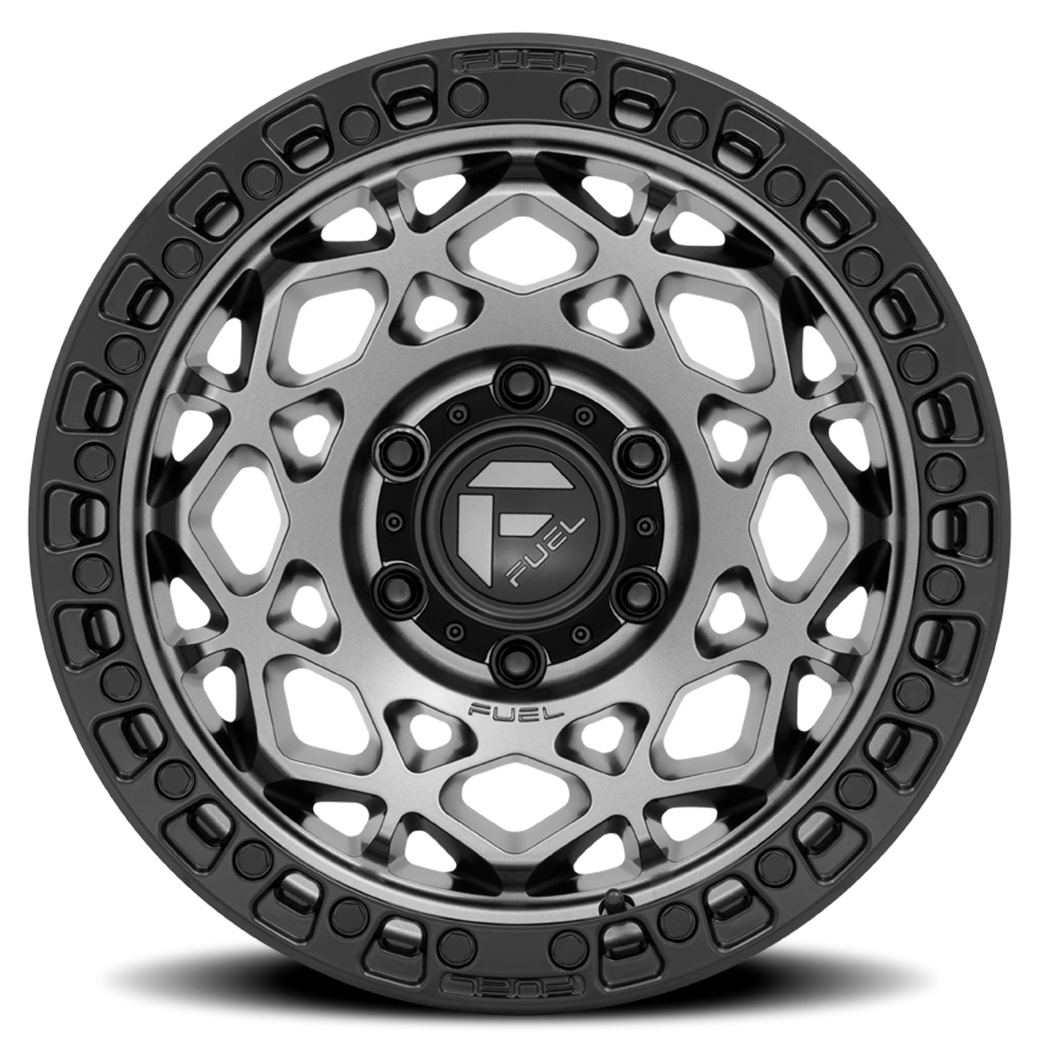 Fuel Unit 17x9" 6x139.7mm 106.1mm CB +1mm Gunmetal Matte Black Ring