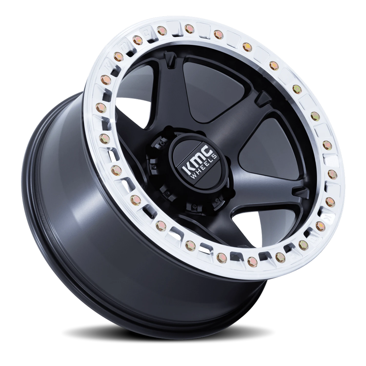 KMC VI Beadlock 17x9" 8x165.1mm 125.1mm CB -38mm Satin Black Machined Ring