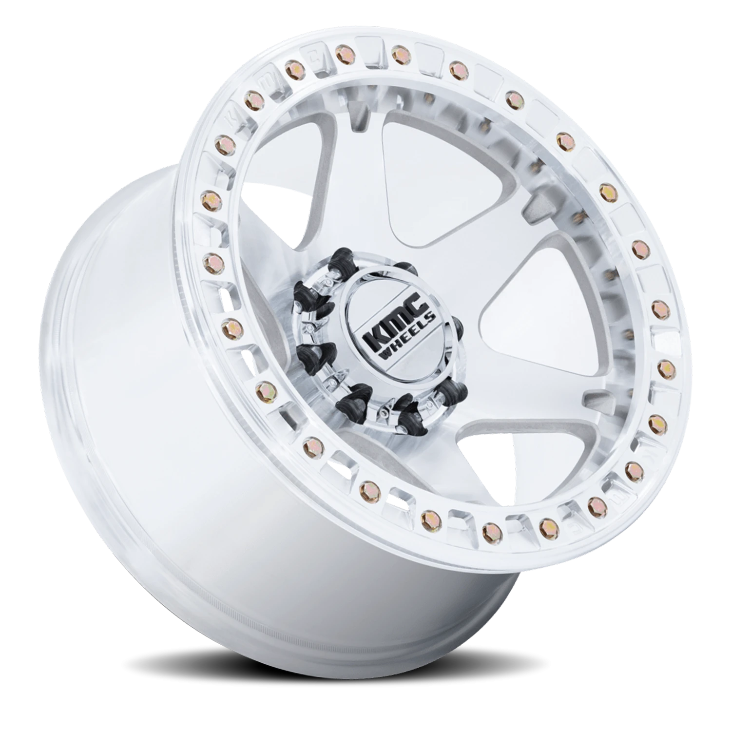 KMC VI Beadlock 17x9" 5x127mm 71.5mm CB -38mm Machined Silver