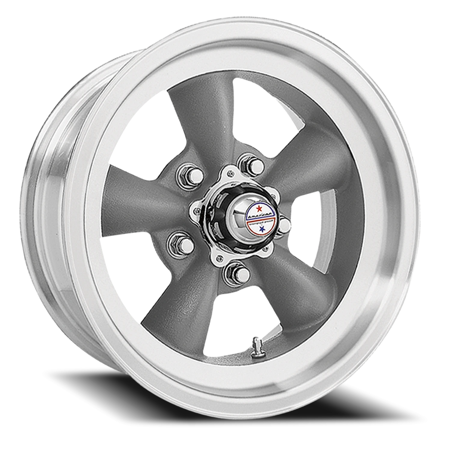 American Racing Torq Thrust D 15x7" 5x114.3mm 83.06mm CB -6mm Torq Thrust Gray Machined Lip