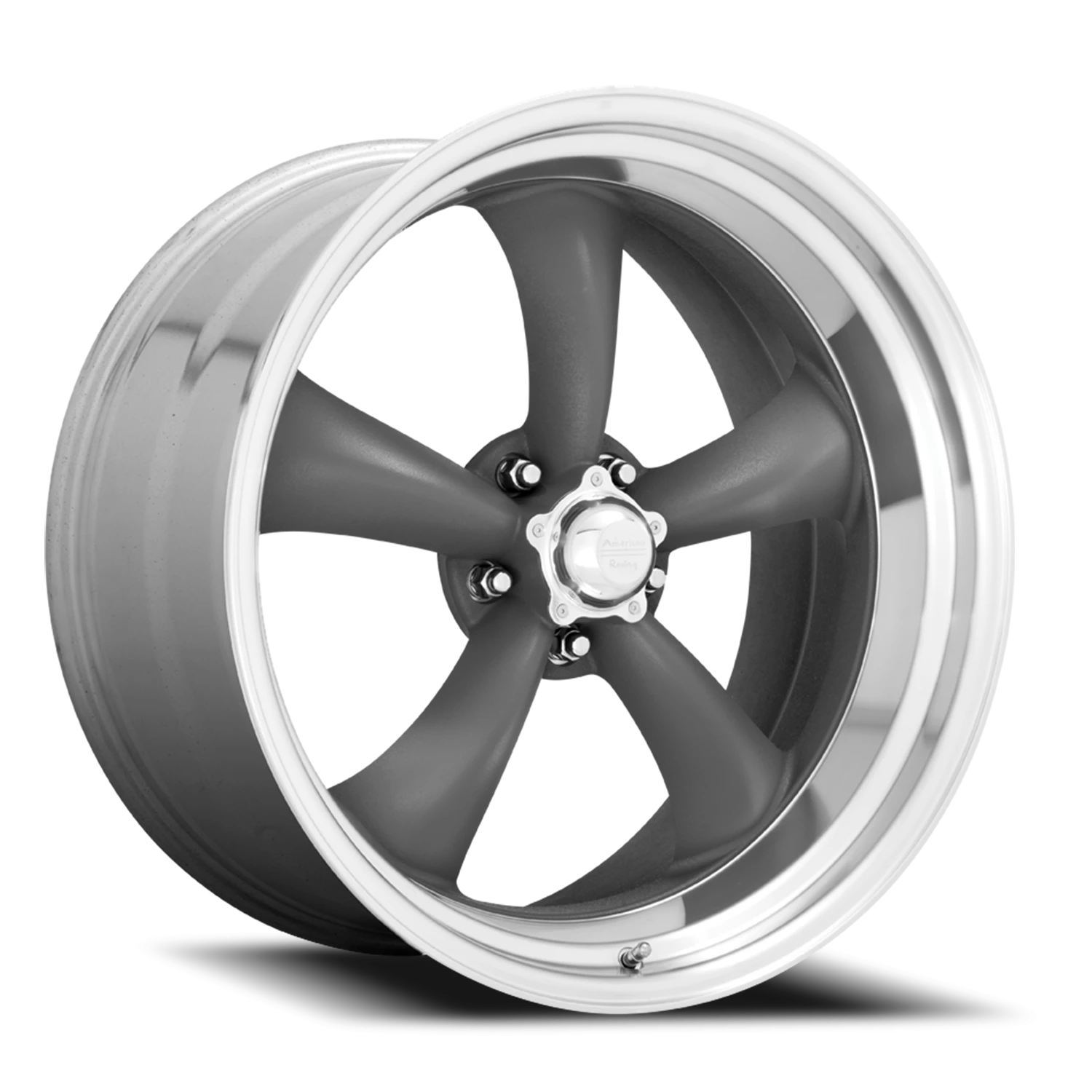 American Racing Classic Torq Thrust II 14x6" 5x120.65mm 83.06mm CB -2mm Mag Gray Machined Lip