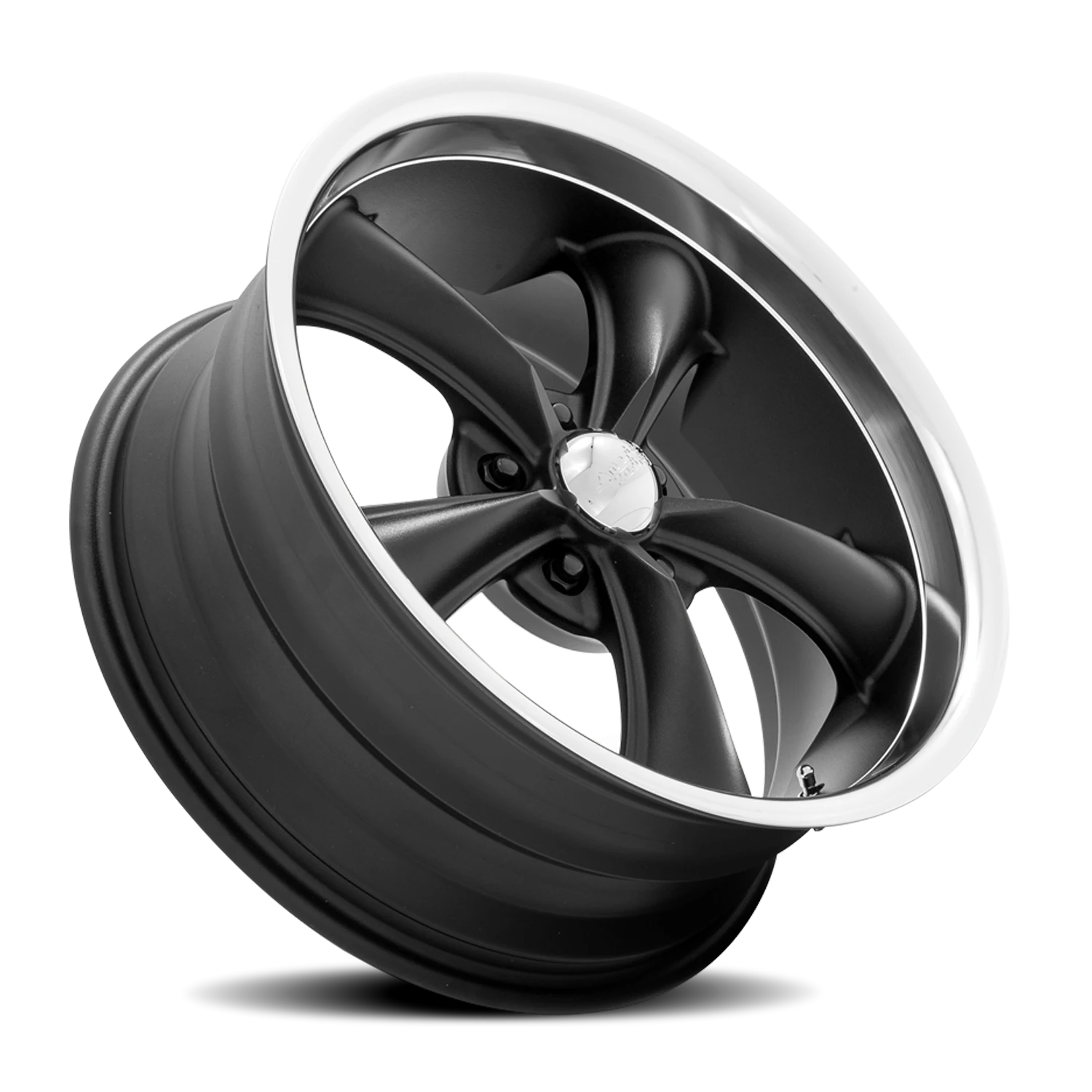 American Racing Boss TT 20x10" 5x114.3mm 72.56mm CB +35mm Textured Black Diamond Cut Lip