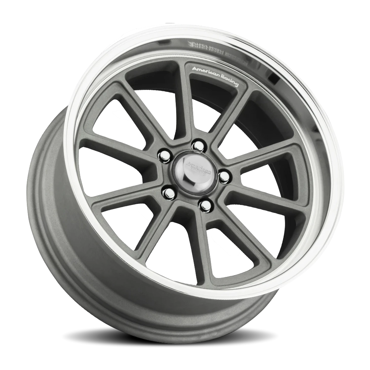 American Racing Draft 18x10" 5x127mm 78.3mm CB +12mm Vintage Silver Diamond Cut Lip
