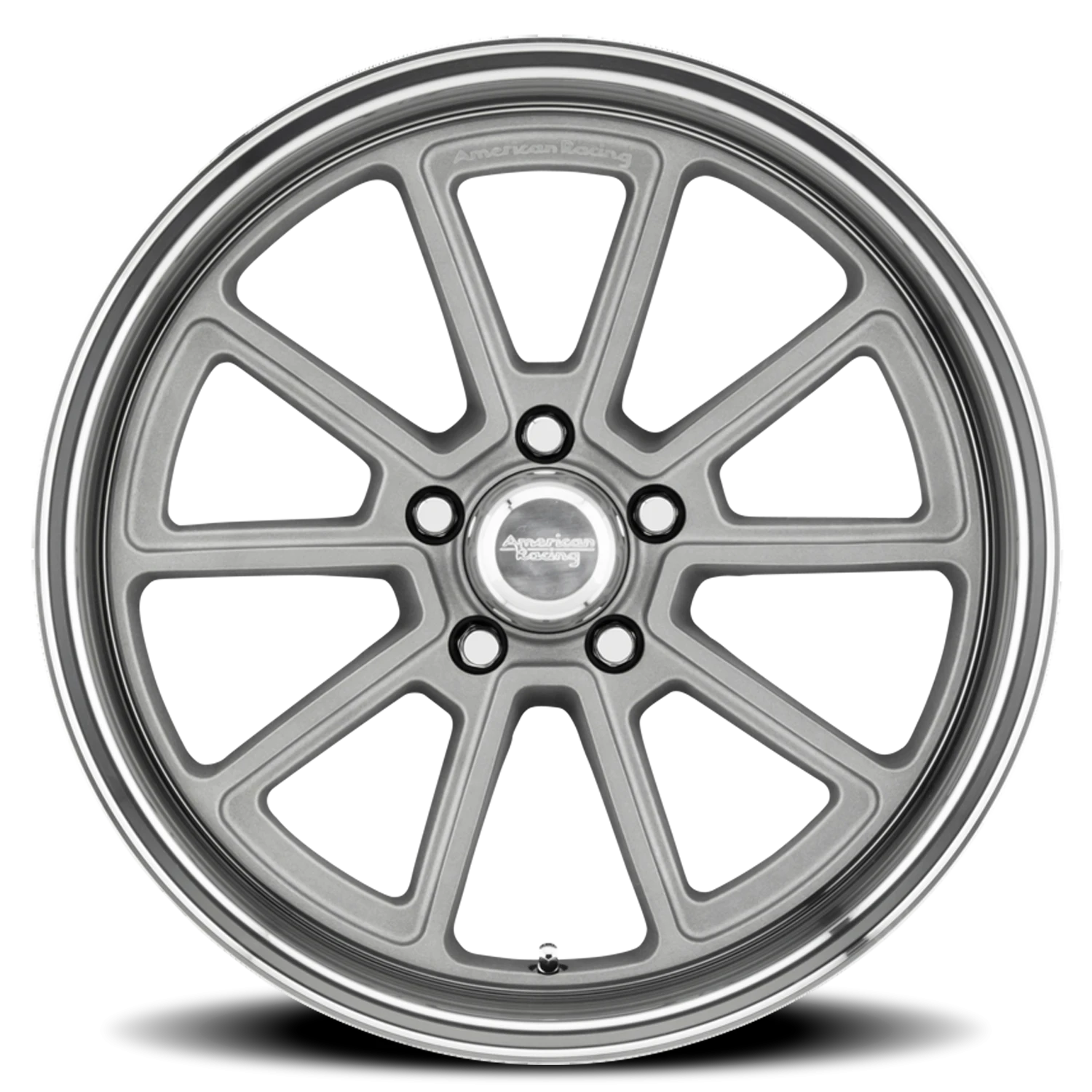 American Racing Draft 18x10" 5x127mm 78.3mm CB +12mm Vintage Silver Diamond Cut Lip