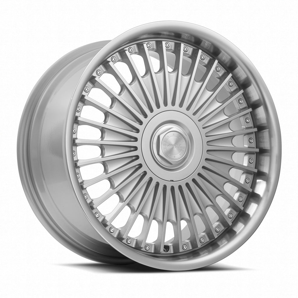 MRR VP4 19x9.5 40 5x114.3mm 73.1mm Silver Machined Lip