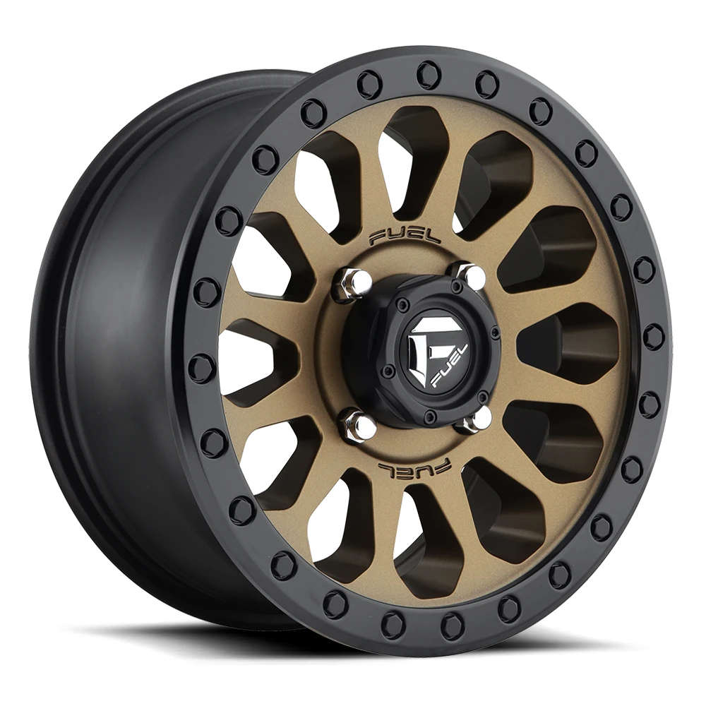 Fuel Vector UTV 15x7" 4x156mm 132mm CB +13mm Bronze Black Bead Ring