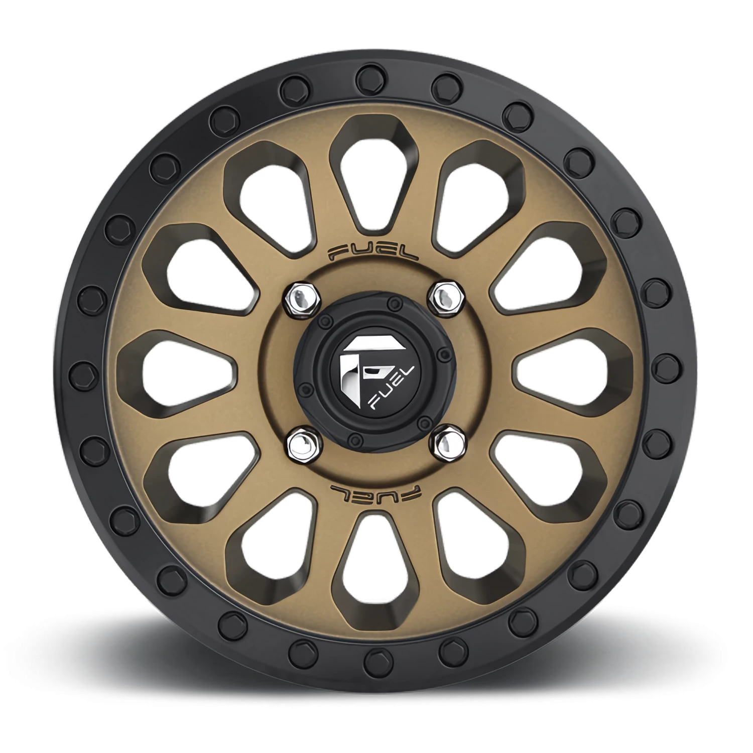 Fuel Vector UTV 15x7" 4x156mm 132mm CB +13mm Bronze Black Bead Ring