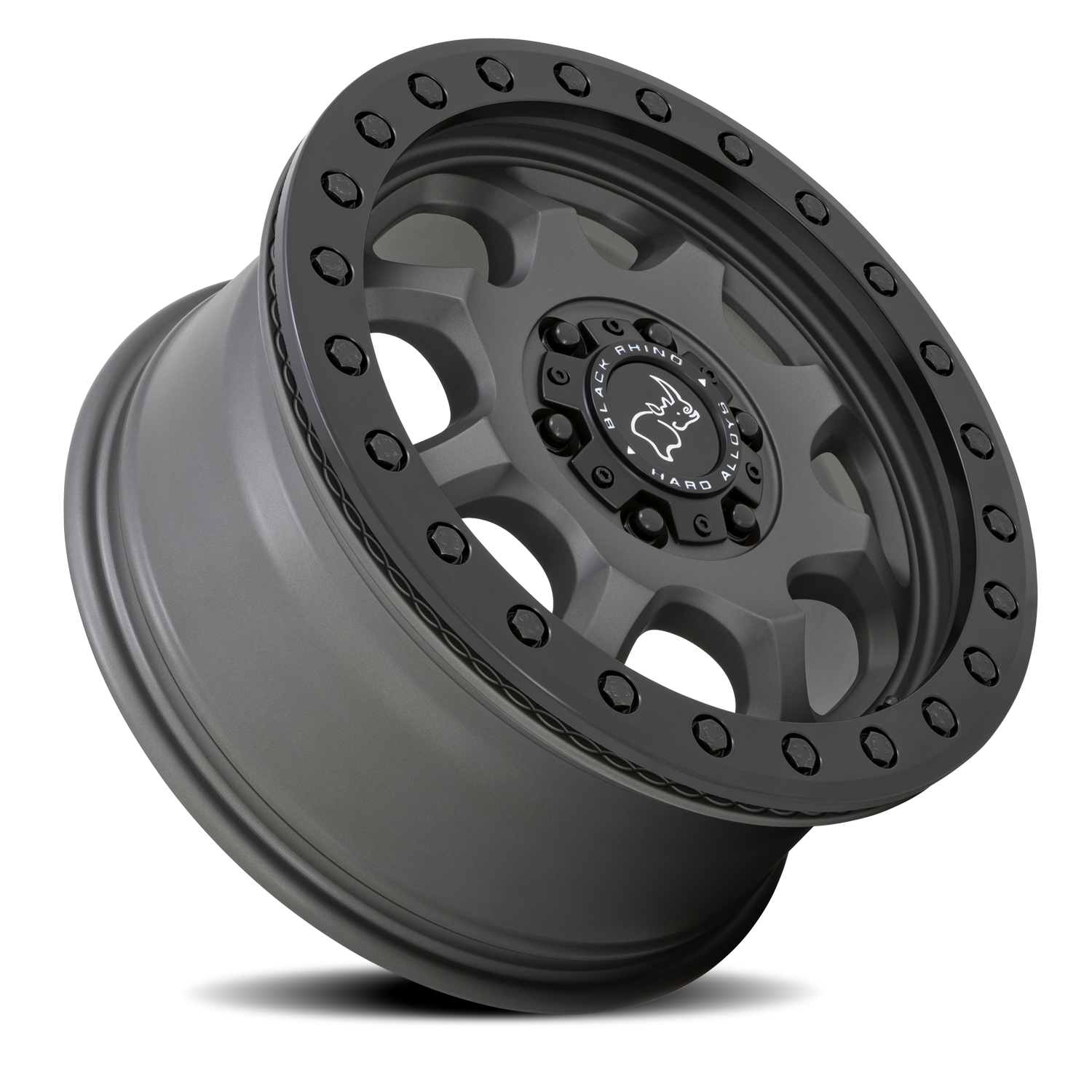 Black Rhino Venture 17x8" 6x130mm 84.1mm CB +38mm Matte Gunmetal Black Hardware