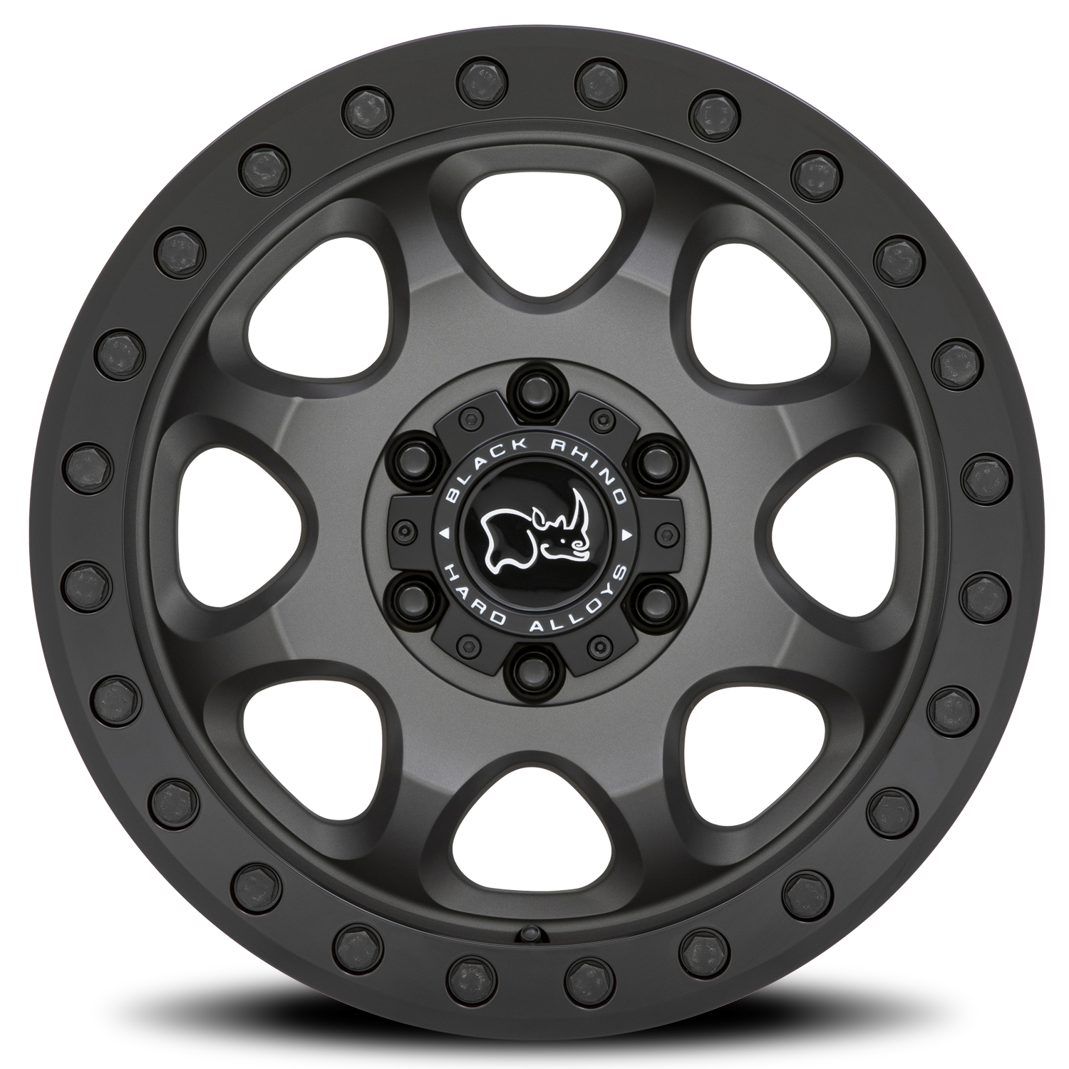 Black Rhino Venture 17x8" 6x130mm 84.1mm CB +38mm Matte Gunmetal Black Hardware
