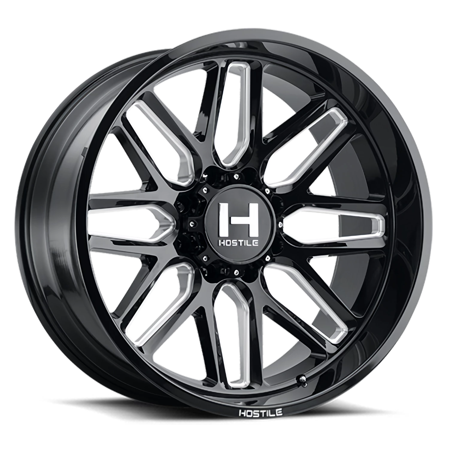 Hostile Vulcan H120 GB-M 20x10 -19 8x180mm 125.2mm Gloss Black Milled