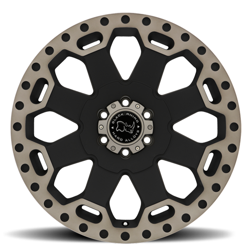 Black Rhino Warlord 17x8" 6x130mm 84.1mm CB +52mm Matte Black Machined Dark Tint Lip