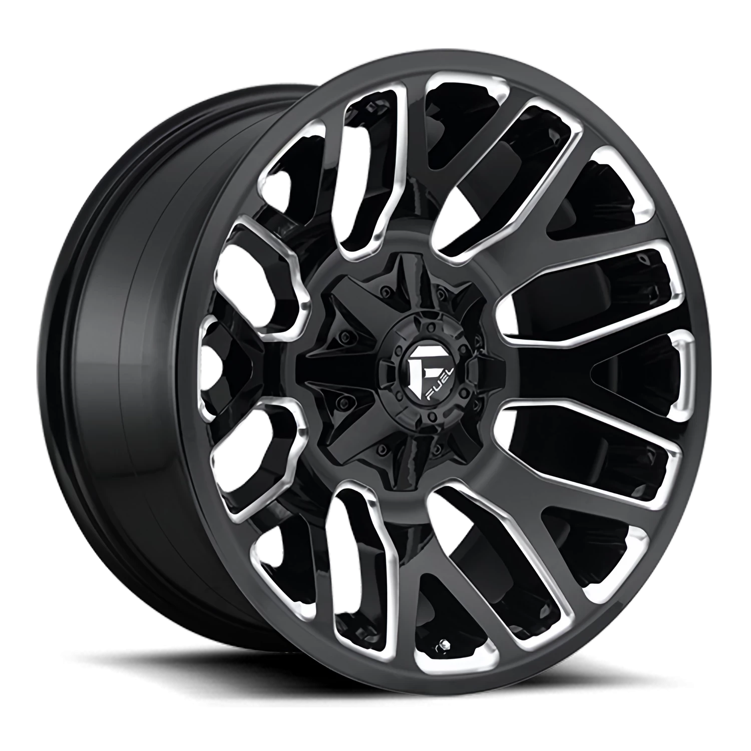 Fuel Warrior D623 20x9 +1 6x135/6x139.7mm 106.3mm Gloss Black Milled