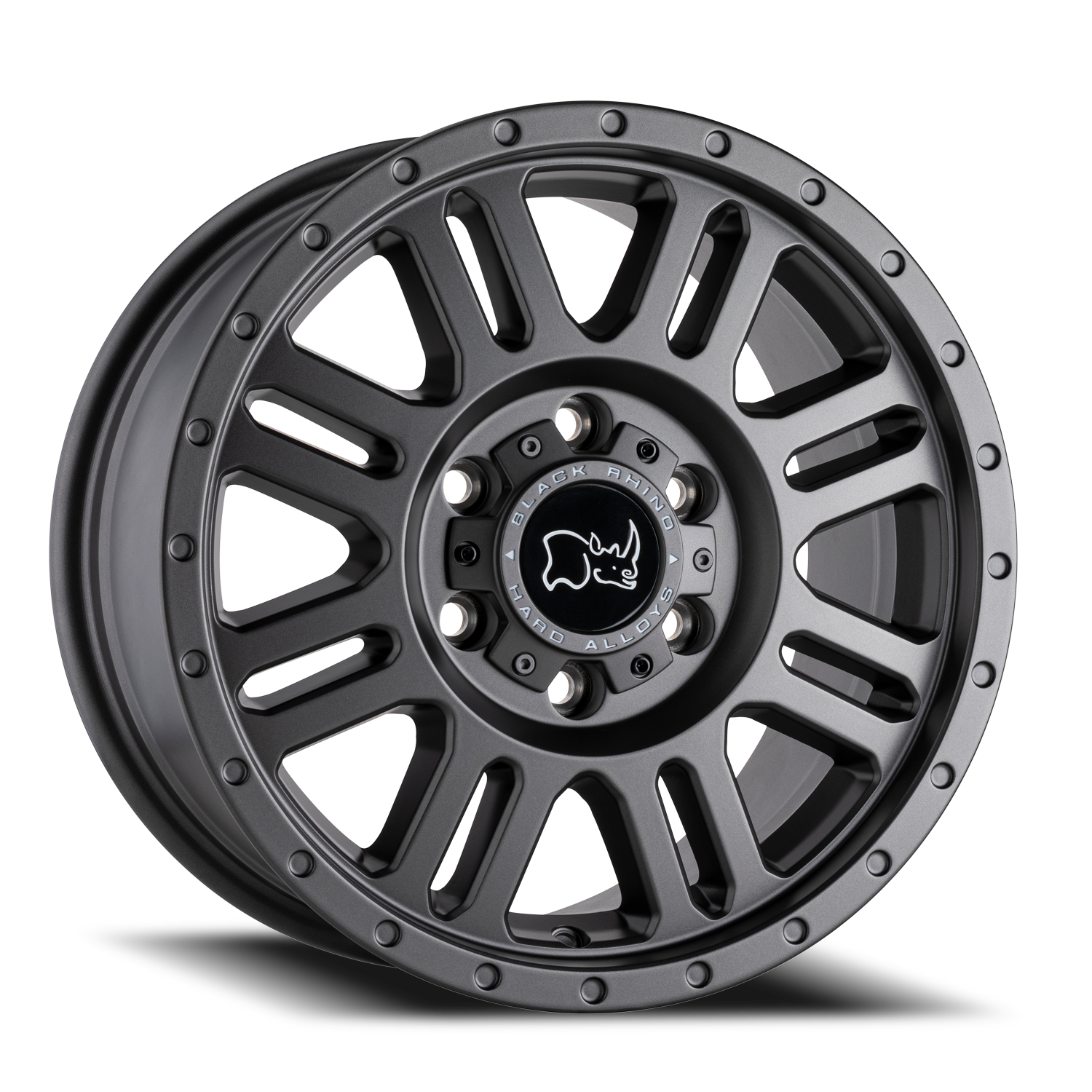 Black Rhino Yellowstone 17x8" 5x130mm 78.1mm CB +45mm Matte Gunmetal