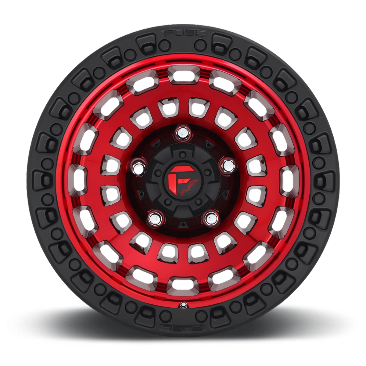 Fuel Zephyr 20x9 +20 6x139.7mm 106.3mm Candy Red Matte Black Ring