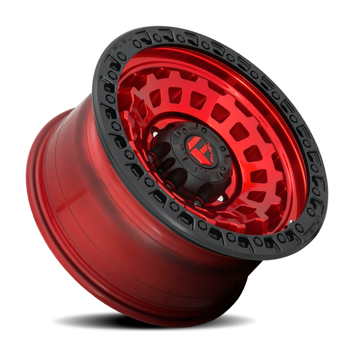 Fuel Zephyr 17x9 -12 8x165.1mm 125.1mm Candy Red Matte Black Ring