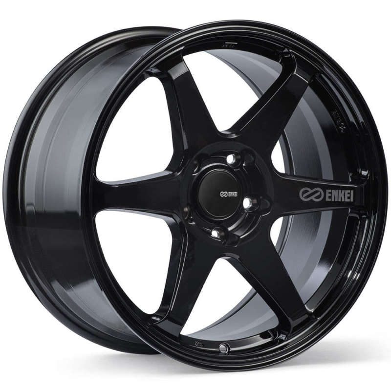 Enkei T6R 18x8 45mm Offset 5x100 Bolt Pattern 72.6 Bore Gloss Black Wheel-Wheels - Cast-Enkei-