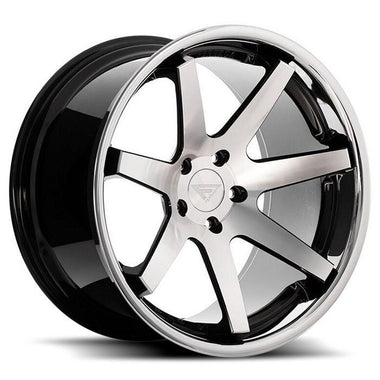 Ferrada Wheels FR1 Machine Black / Chrome Lip 22x9.5 5x120 ET15 74.1 Deep Concavity
