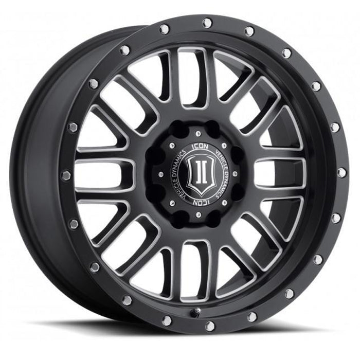 Icon Alloys Alpha - Satin Black and Milled Windows - Wheel Warehouse