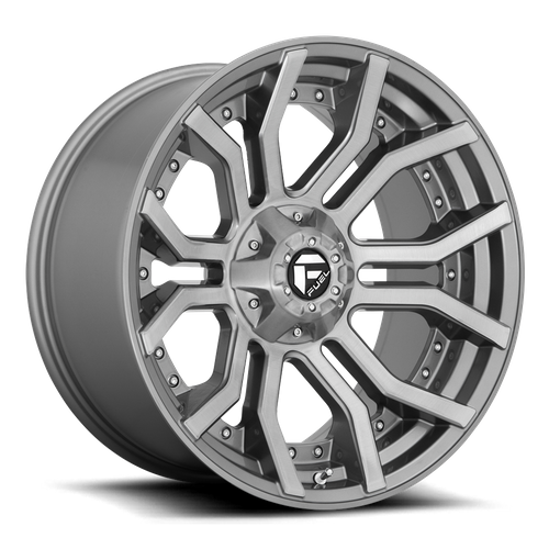 Fuel Wheels D713 RAGE PLATINUM - Brushed Gun Metal Tinted Clear - Wheel Warehouse