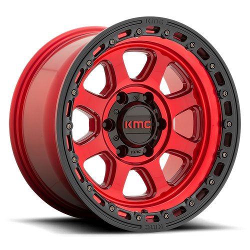 KMC Wheels KM548 CHASE - Candy Red W/ Black Lip - Wheel Warehouse
