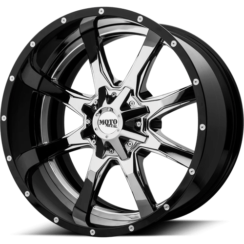 Moro Metal Wheels MO201 - Chrome Center W/ Gloss Black Milled Lip - Wheel Warehouse