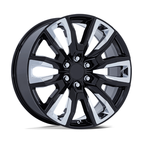 <b>Performance Replica Wheels</b> PR225 -<br> Gloss Black W/ Chrome Accents - Wheel Warehouse